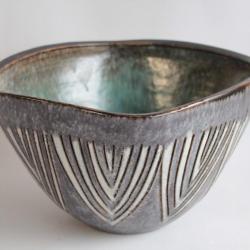 Coupe céramique émaillée incisée Noverraz Suisse