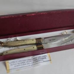 Service à viande Calmels Laguiole corne