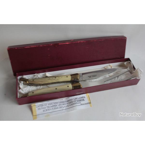 Service  viande Calmels Laguiole corne