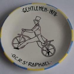 Assiette Cyclisme Gentlemen 1978 O.C.R. St Raphaël Schwar Vallauris