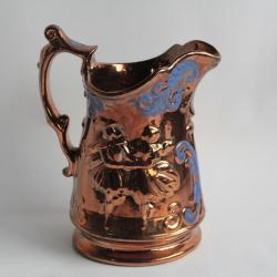 Pichet faïence Jersey Danseurs Allertons Longton XIXe siècle