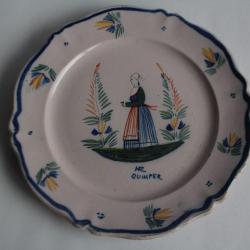 Assiette faïence HR Quimper Bretonne
