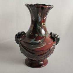 Vase terre cuite vernissée béliers SCR