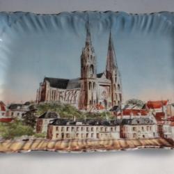Plat de service rectangulaire porcelaine Cathédrale de Chartres