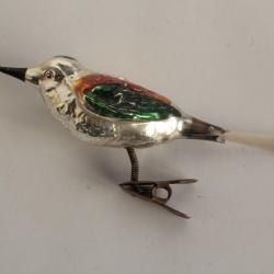 Ancienne Décoration Noël Oiseaux verre Christmas Ornament Santa