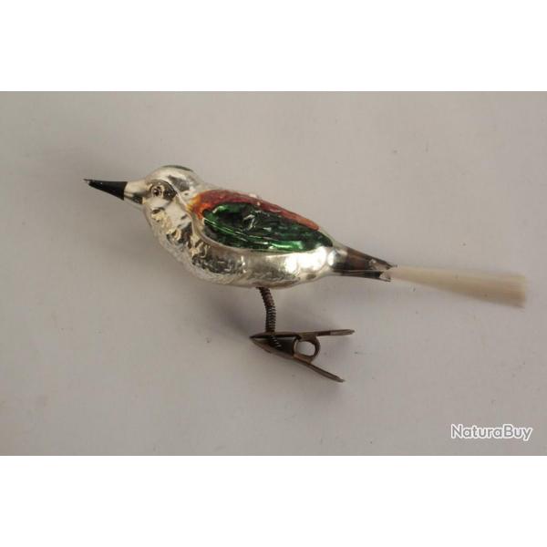 Ancienne Dcoration Nol Oiseaux verre Christmas Ornament Santa