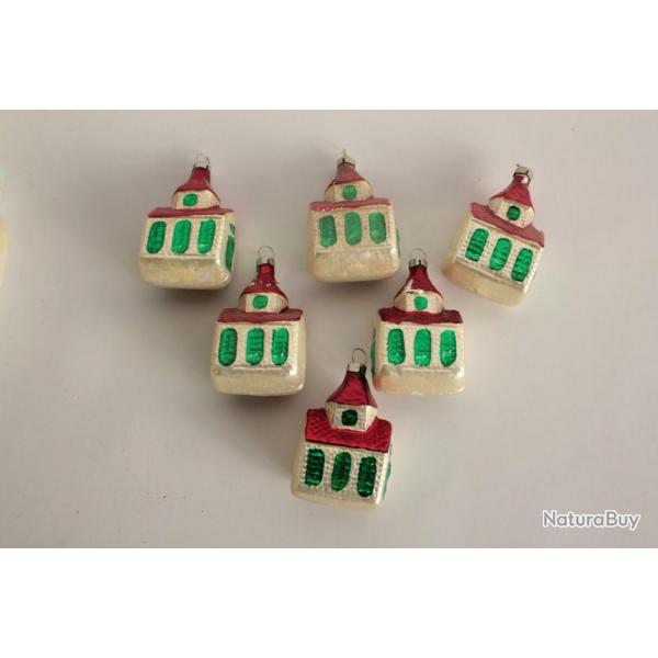 Lot Ancienne Dcoration Nol 6 Maisons Christmas Ornament Santa