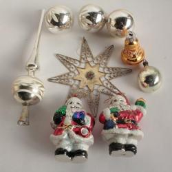 Lot 9 Décoration Noël Boules divers verre Christmas Ornament Santa