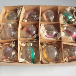 Lot 12 Décoration Noël Boules verre Christmas Ornament Santa