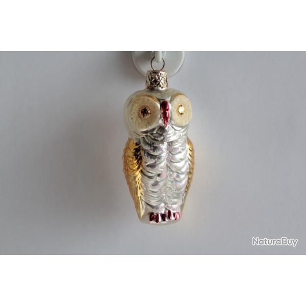 Ancienne Dcoration Nol Oiseaux Hiboux verre Christmas Ornament Santa
