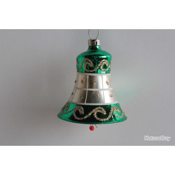 Ancienne Dcoration Nol Cloche verre Christmas Ornament Santa