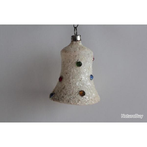 Ancienne Dcoration Nol Cloche verre Christmas Ornament Santa