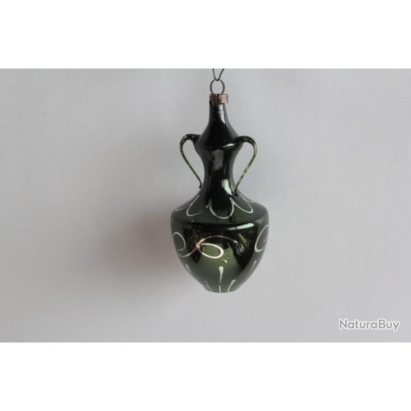 Ancienne Dcoration Nol Vase verre Christmas Ornament Santa