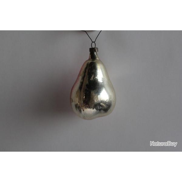 Ancienne Dcoration Nol Poire verre Christmas Ornament Santa