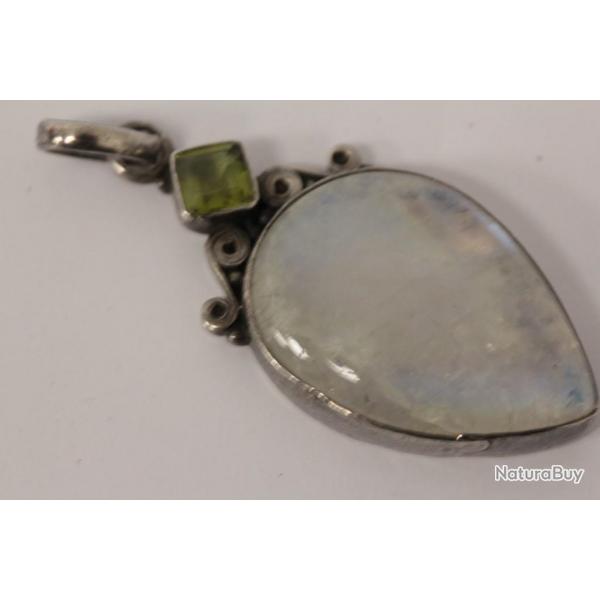 Pendentif argent Pierre de lune Pridot Bijoux