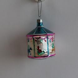Ancienne Décoration Noël verre Carrousel Christmas Ornament Santa