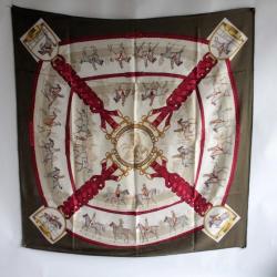 HERMES Foulard soie Les allures du cheval H. de Linarès