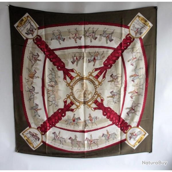 HERMES Foulard soie Les allures du cheval H. de Linars
