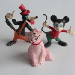 DISNEY anciennes figurines Little bad wolf Mickey Aristochat
