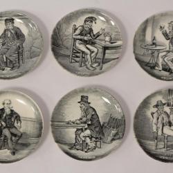 6 Petites assiettes Absinthe Rhum Cidre Eau-de-Vie Alcools Bistrot