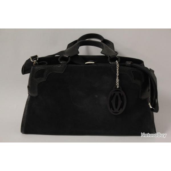 CARTIER Sac  main Marcello daim noir
