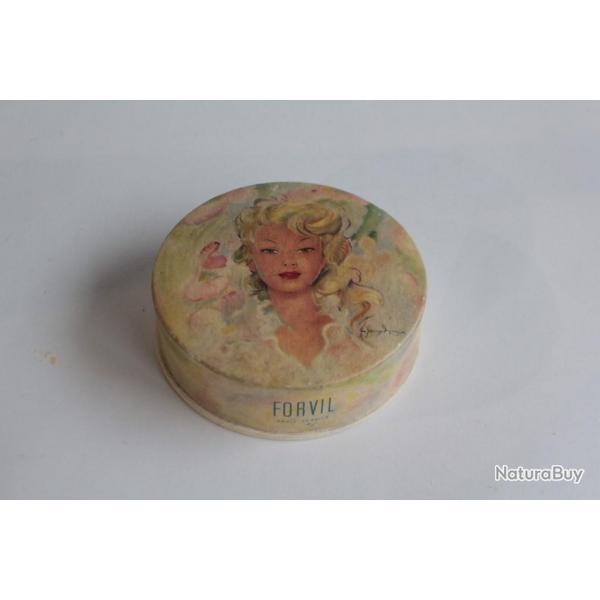 Ancienne bote publicitaire poudre Forvil parfum 5 fleurs