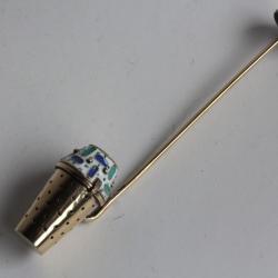 Passe thé argent vermeil et émaux Leningrad Russie