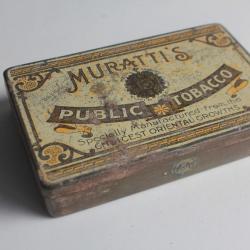Boîte à Cigarettes tôle Muratti's public tobacco