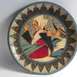 Grande assiette bois Paul FOUILLEN Quimper