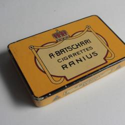 Boîte à Cigarettes tôle A. Batschari Cigarettes Ranius