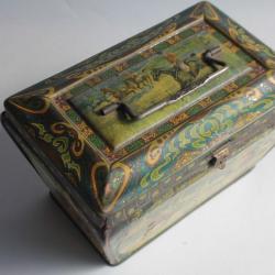 Boîte tôle Café manufacture française Chicorée Paul Mairesse chevaux