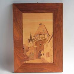Tableau marqueterie bois F. BECK Châtenois Alsace