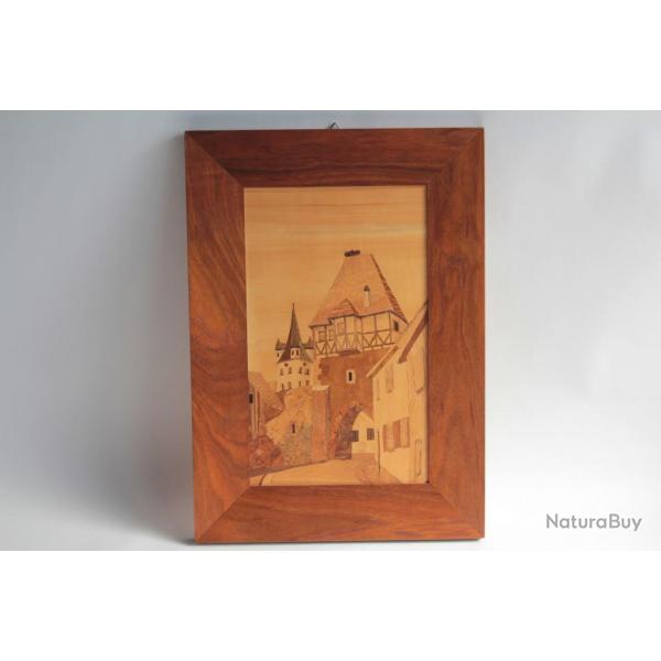 Tableau marqueterie bois F. BECK Chtenois Alsace