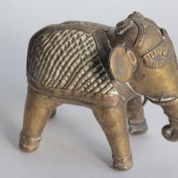 Ancien Éléphant bronze Dhokra Inde