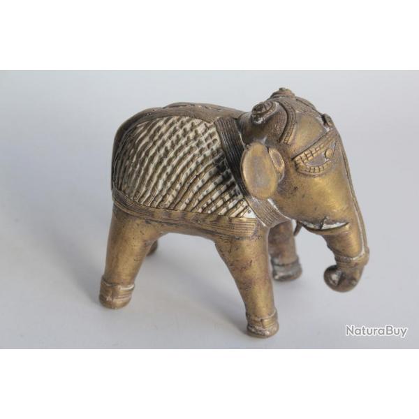 Ancien lphant bronze Dhokra Inde