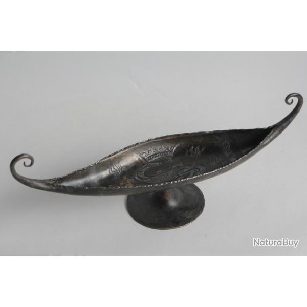 Coupe Vide-poche dinanderie LOYS Lucha Salamandre Art dco