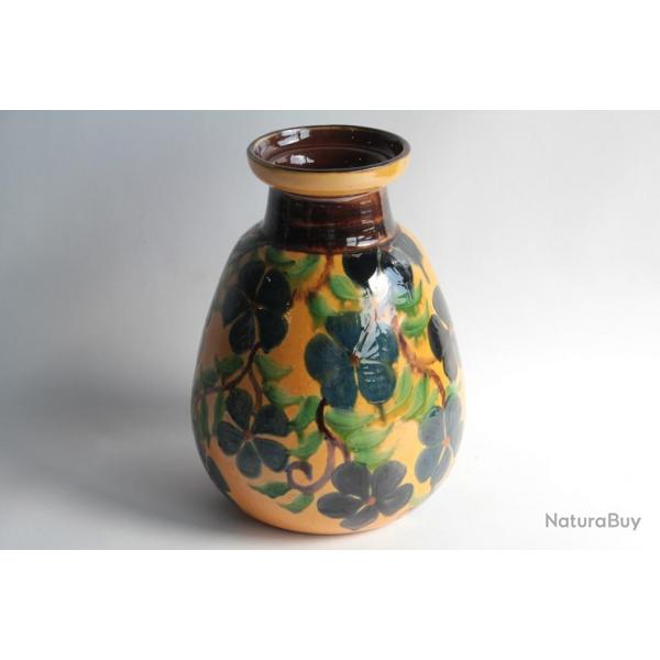 Vase terre vernisse Ren NICOLE Poterie Savoyarde