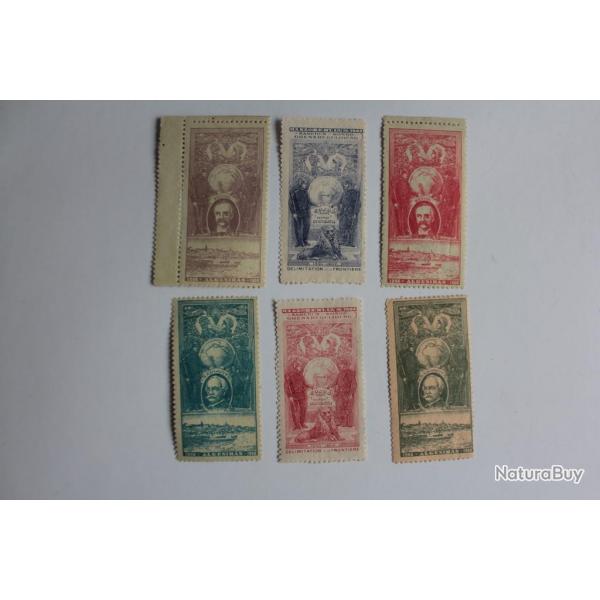 6 Vignettes dlimitation Frontire Algesiras Karl der grosse Charlemagne