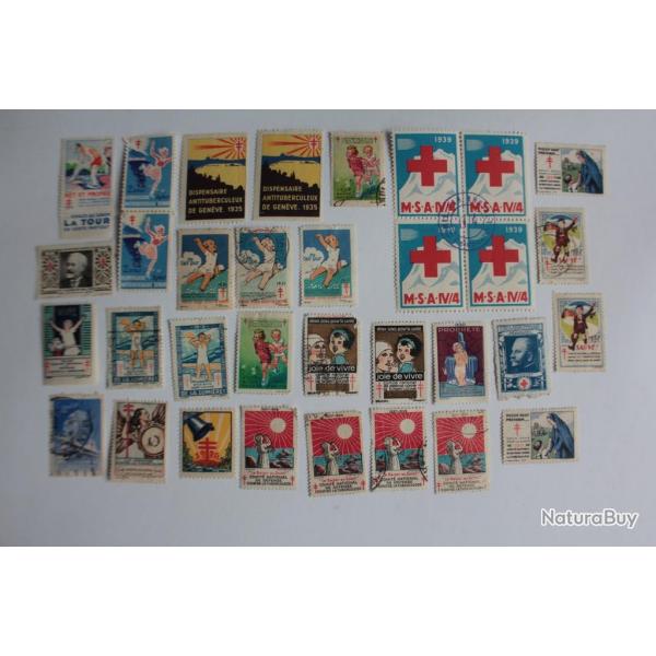 Lot 30 vignettes Dispensaire antituberculeux 1920-1940