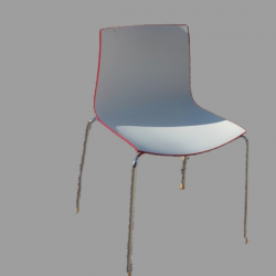 Chaise design bicolore rouge/blanc Arper Catifa 46 par Alberto Lievore