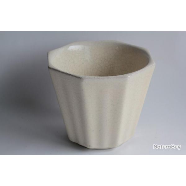 LIFAS Cache-pot octogonal cramique craquele Art dco Bonifas