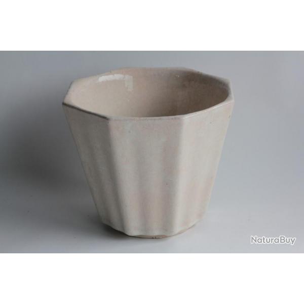 Paul Ami BONIFAS Cache-pot octogonal cramique craquele Art dco