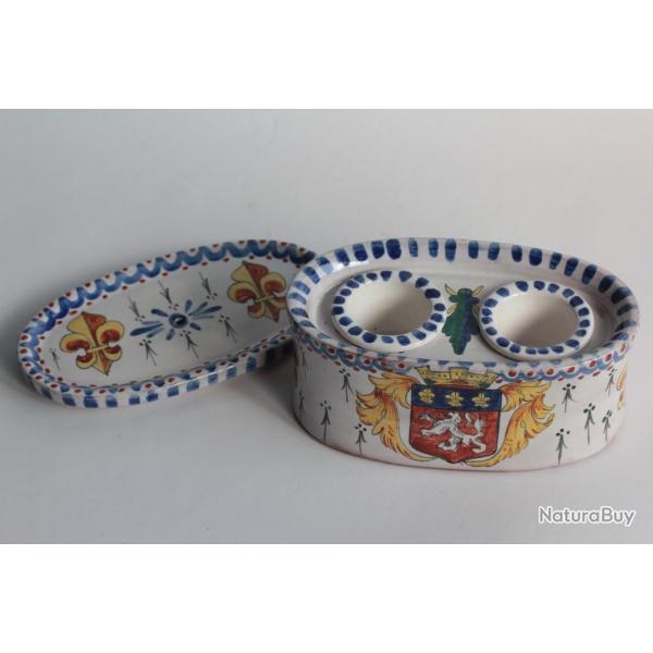 Encrier faence Alcide Chaumeil Lyon