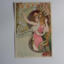 CPA Suisse illustrée Femme au muguet art nouveau