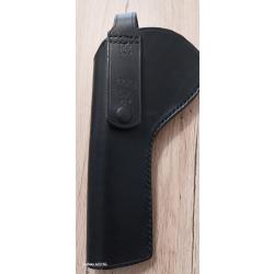 holster droitier cuir noir revolver canon 6 pouces de fabrication artisanal francais