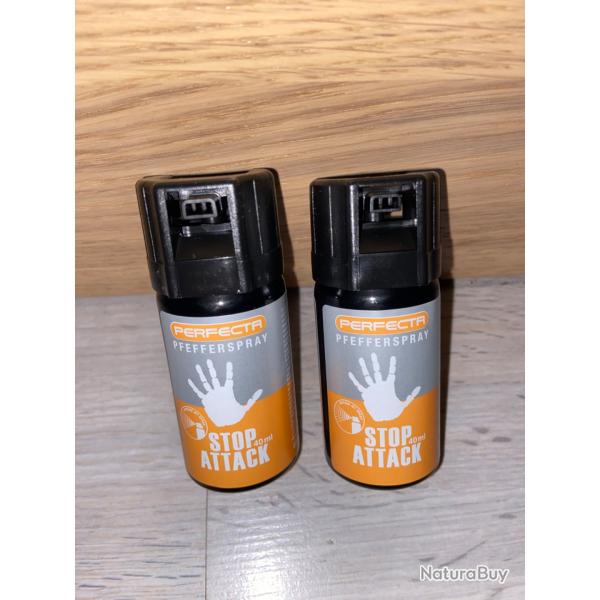 Lot 2 Bombe lacrymogne  poivre 40ml