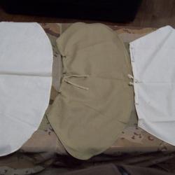 militaria LOT de 3 couvres nuques modèle différents en calicot écru et kaki claire armée francaise