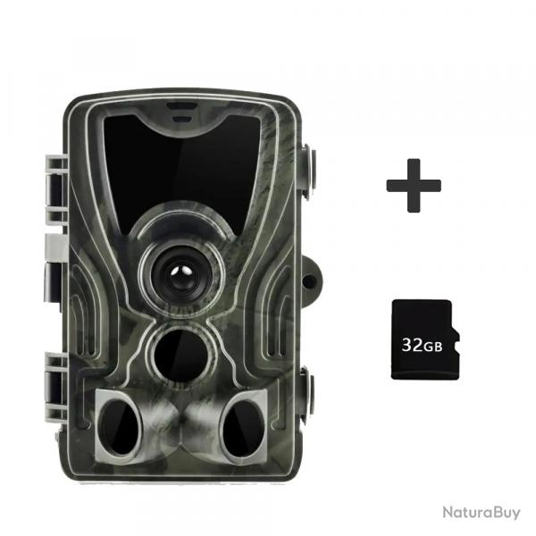 HC801A-32G-*Camra  capteur PIR HD 1080P  120 degrs Vido HD (1080P) avec son