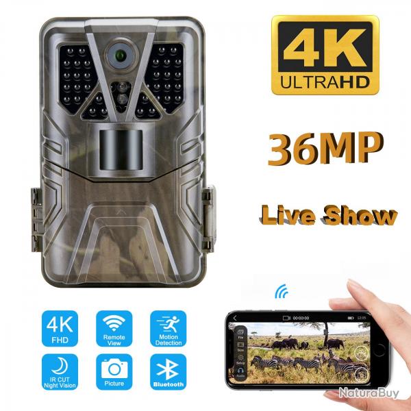 WIFI910PRO Camra de piste 30MP, Wi-Fi, contrle Bluetooth, piges photo