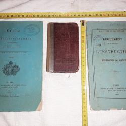 3 livres Etude Tourelles Cuirassées 1875, L'instruction Génie 1885 et Vade Mecum de l'Ingénieur